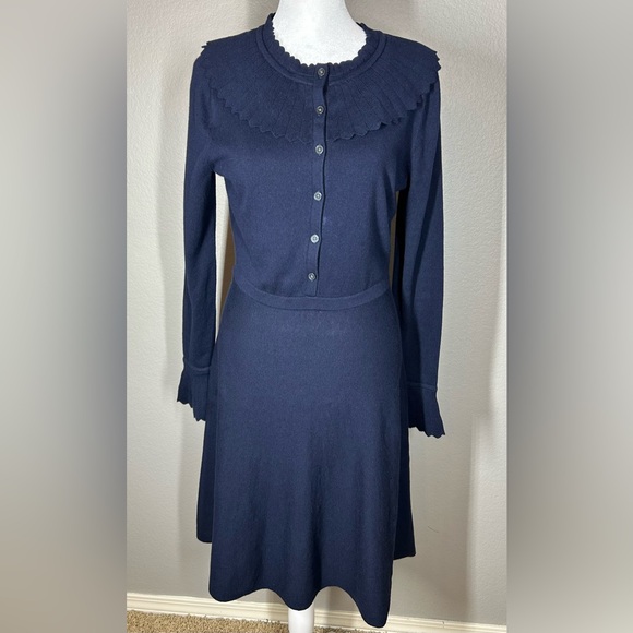 Boden of London Navy Abercorn Knit Dress Size 8P Cottagecore Old Money Timeless - Picture 5 of 13